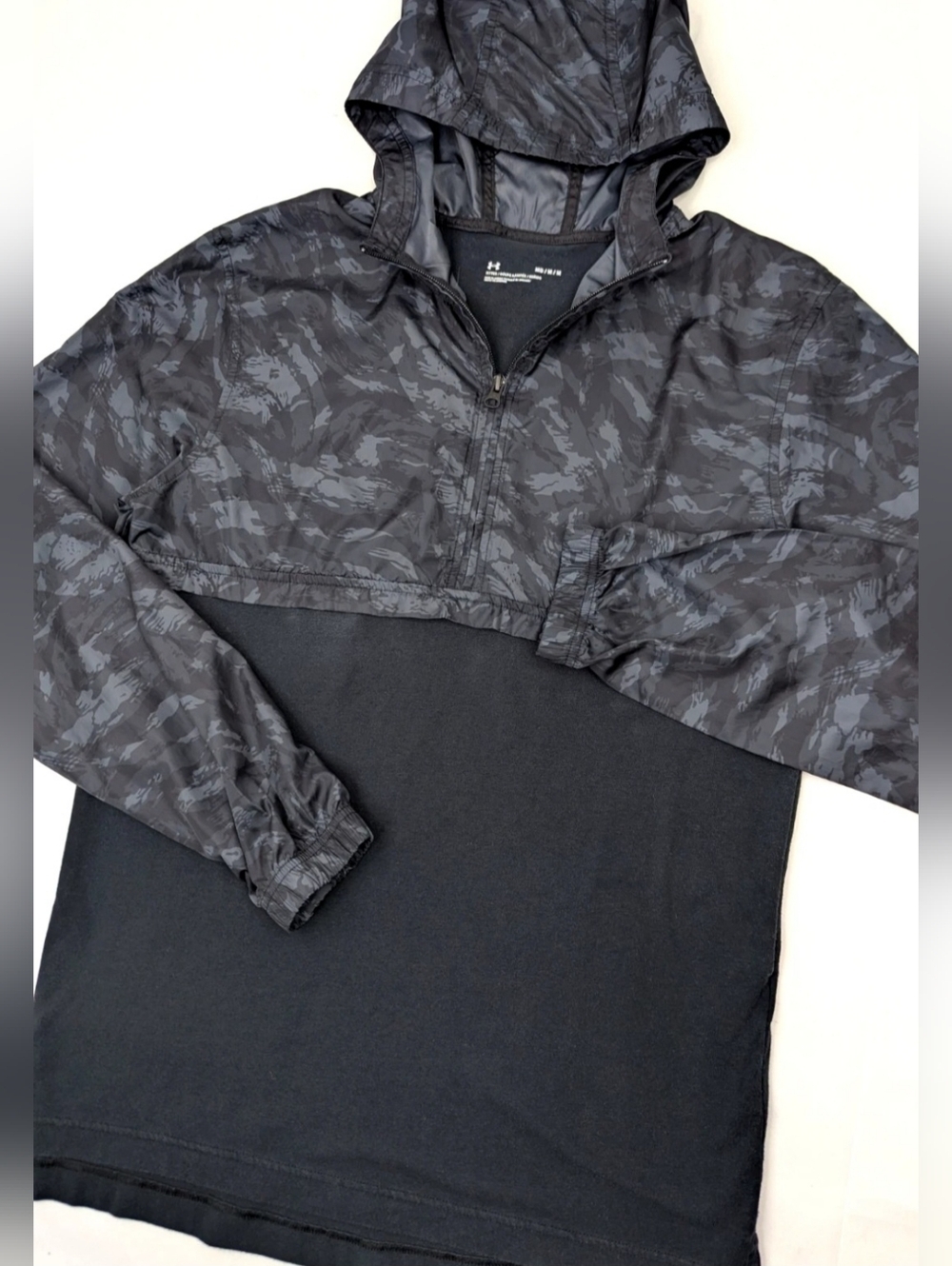 Under Armour Men's Sportstyle Wind Anorak Black And Gray Mens Large